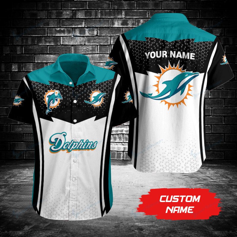 Miami Dolphins Personalized Button Shirt Bg995