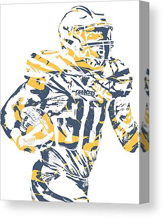 Austin Ekeler Los Angeles Chargers Pixel Art 1 Joe Hamilton Canvas Print