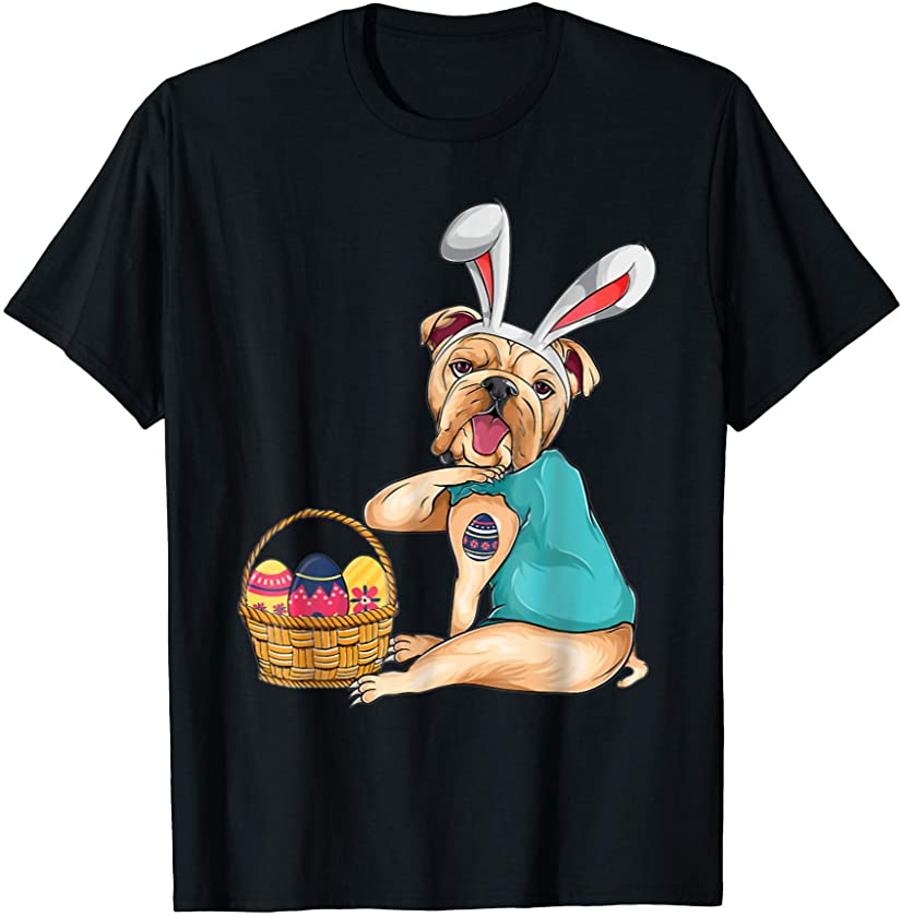 Cute Dog Bunny Easter Eggs Dog Lover Happy Easter T-Shirt