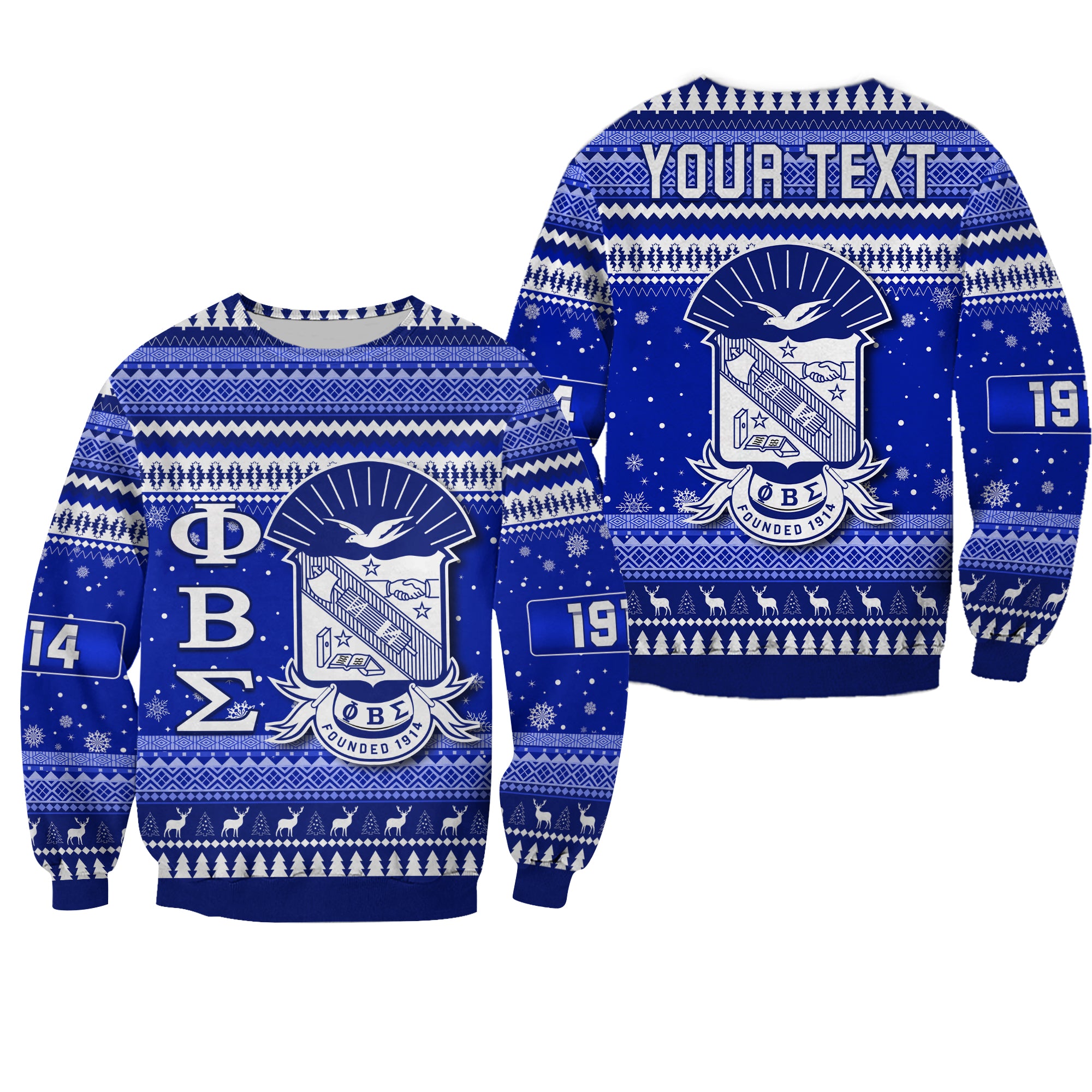 (Custom Personalised) Phi Beta Sigma Christmas Sweatshirt African Pattern Lt13