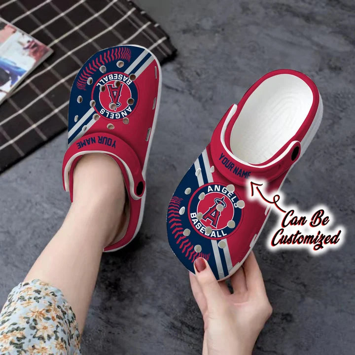 Baseball Crocss – La Angels Personalized Baseball Logo Team Clog Shoes