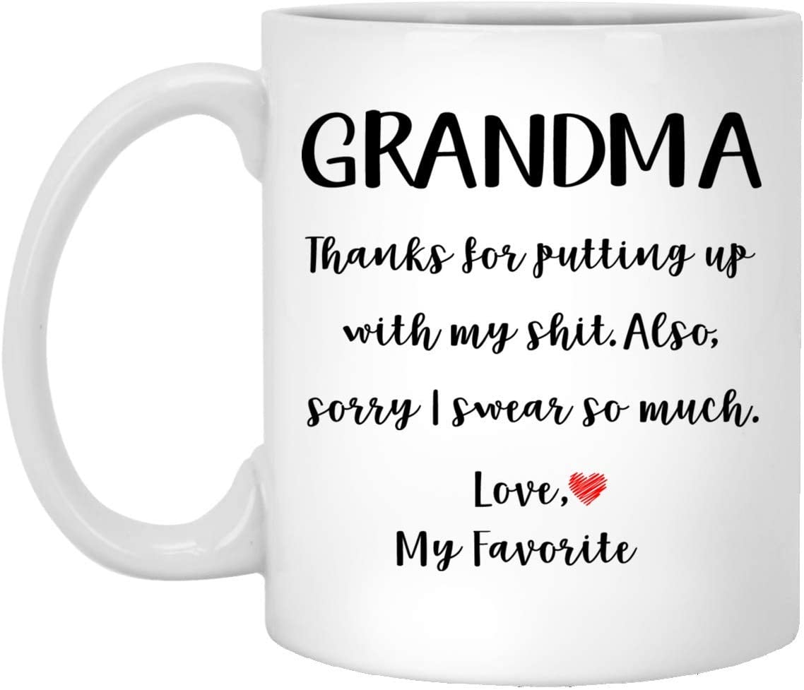 Grandma Gifts From Daughter Son – Mothers Day Gifts For Grandma Birthday Gifts – Funny Grandma Coffee Mug Christmas Gift Ideas For Grandma – White – 15Oz