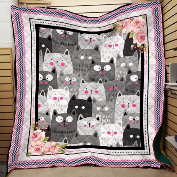 Kittens Cats Fleece Fabric 3D Printing Quilt Blanket Tdq-Qht0008