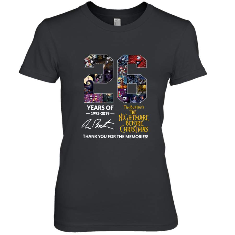 26 Years of Tim Burton’s the Nightmare Before Christmas thank you for the memories shirt Premium Women’s T-Shirt