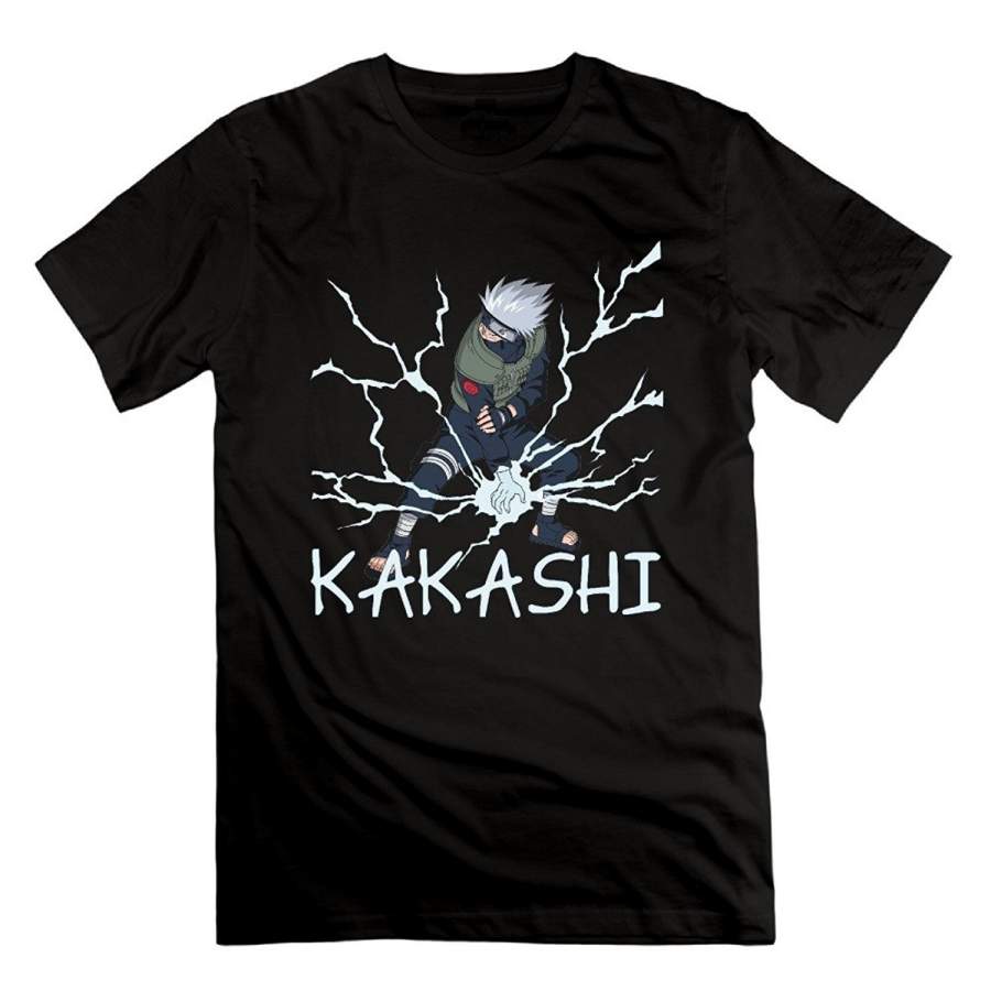 Fashion Mens Japanese Comic Character Kakashi Naruto Shippuden Men’S Cute T Shirt Black