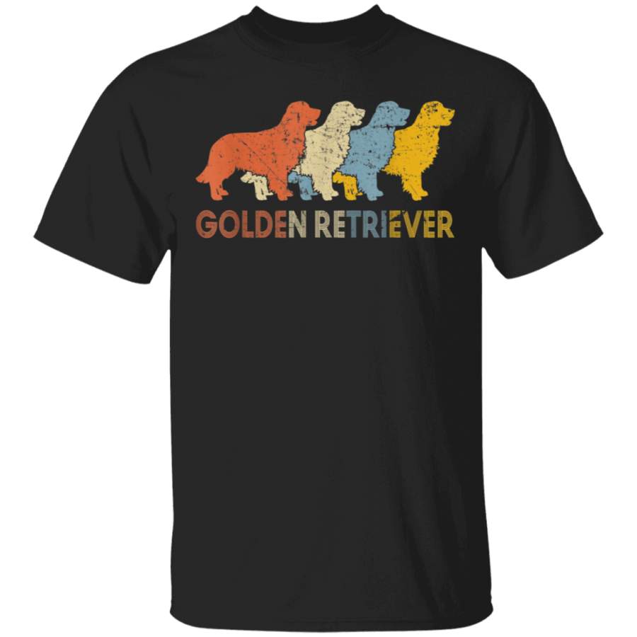 Vintage Golden Retriever Dog Dad Dog Mom Valentines Gift Tshirt