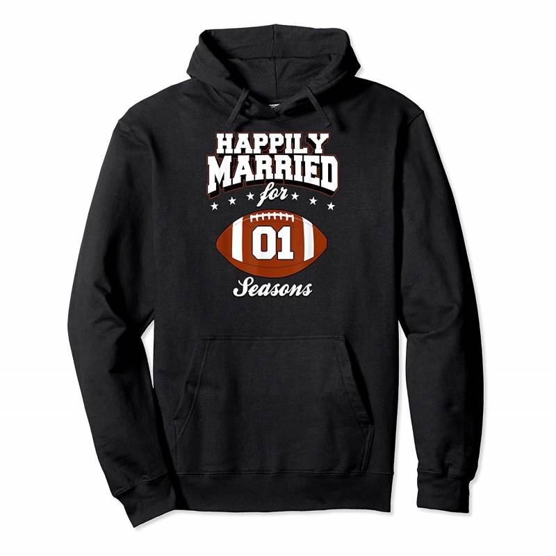 1 Years Wedding Anniversary  Football Couple Gift Pullover Hoodie, T-Shirt, Sweatshirt