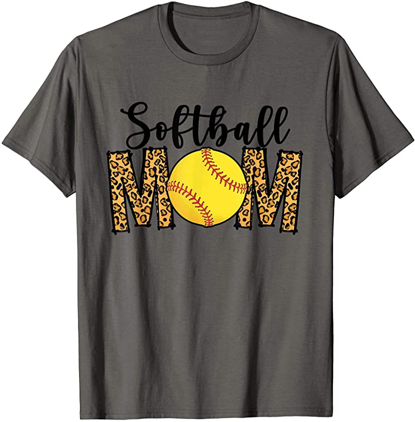 Softball Mom Leopard Shirt Softball Mom T-Shirt