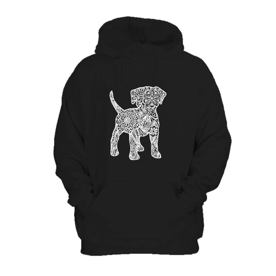 Puppy Dog Graphic Zendoodle Kid Original Drawing Hoodie