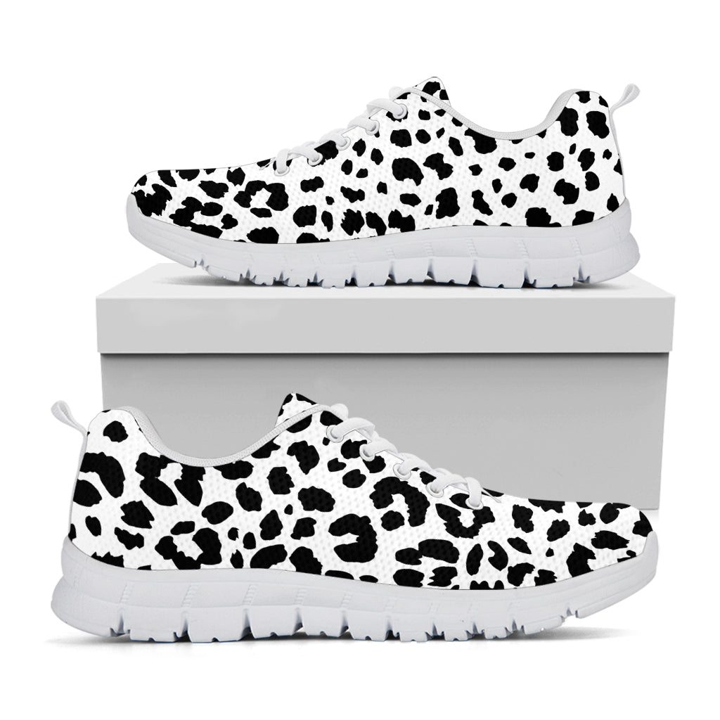 Black And White Jaguar Pattern Print White Sneakers