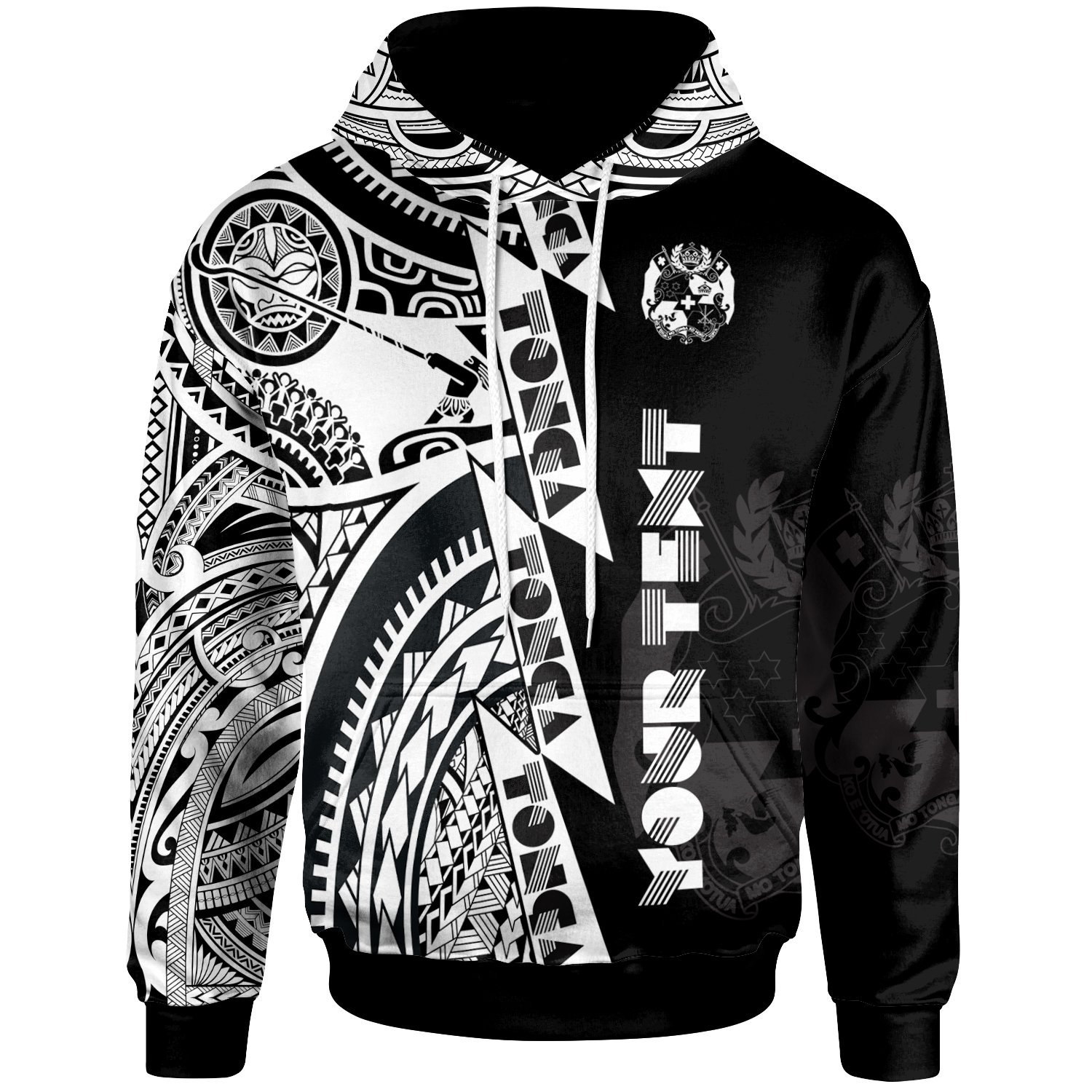 (Personalised) Polynesian Tonga Hoodie – Maui Moana Tattoo with Seal Tonga – Pacific Print Hoodie