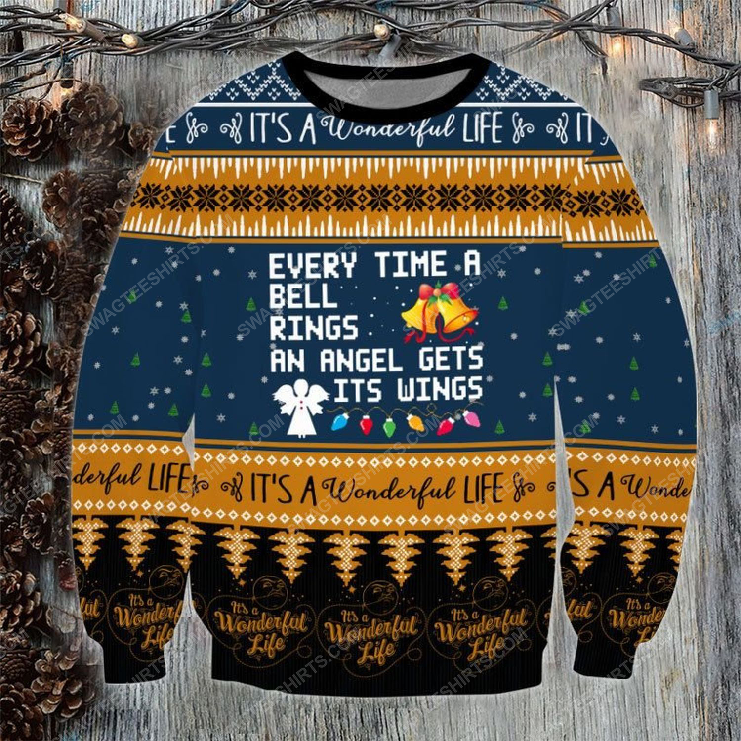 [Special Edition] Every Time The Bell Rings An Angel Gets His Wings Ugly Christmas Sweater – Maria