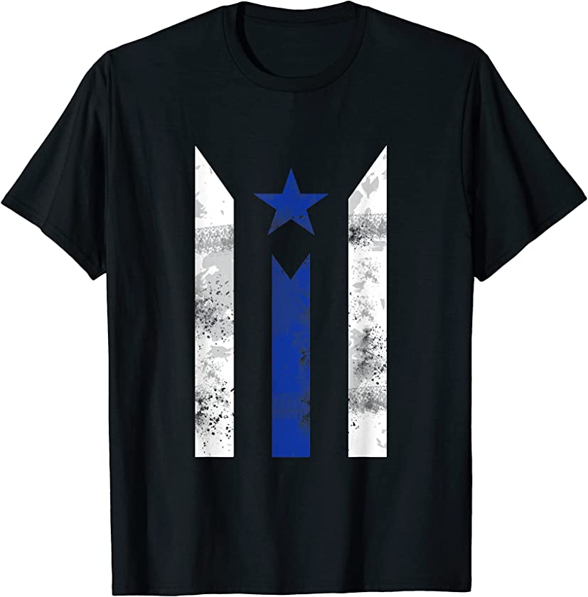 Thin Blue Line Puerto Rican Police Puerto Rico Flag Gift T-Shirt