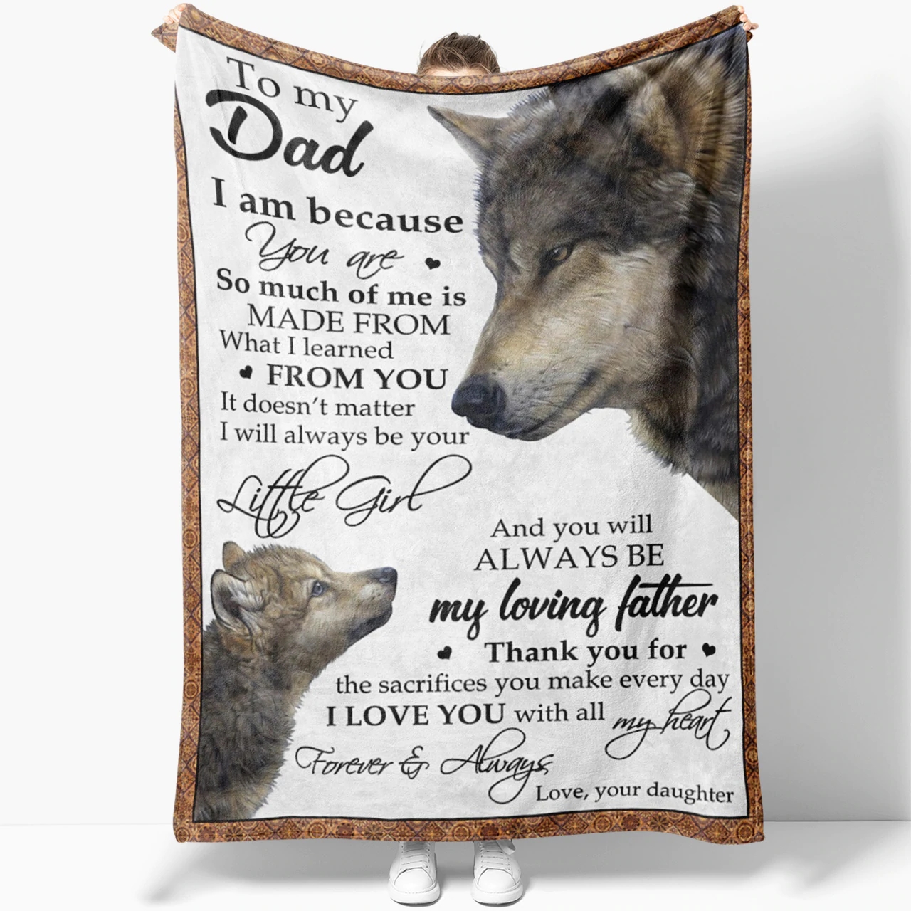 To My Dad Wolf Blanket, Blanket Gift Ideas For Dad, Father’S Day, Christmas Gifts For Dad