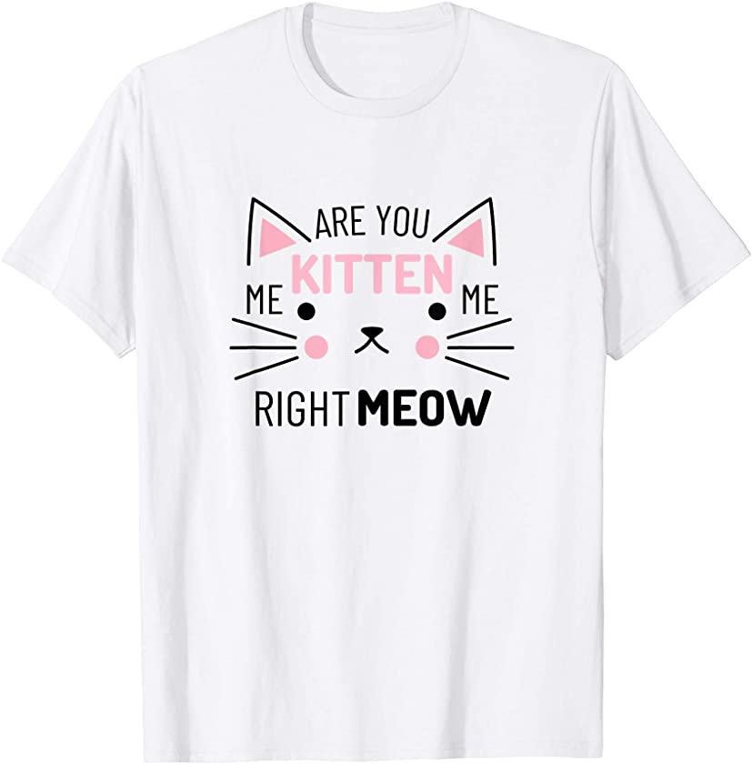 Are You Kitten Me Right Meow Funny Cat Lover Gift Cute Pun T-Shirt