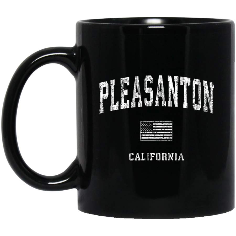 Pleasanton California Ca Vintage American Flag Coffee Mug