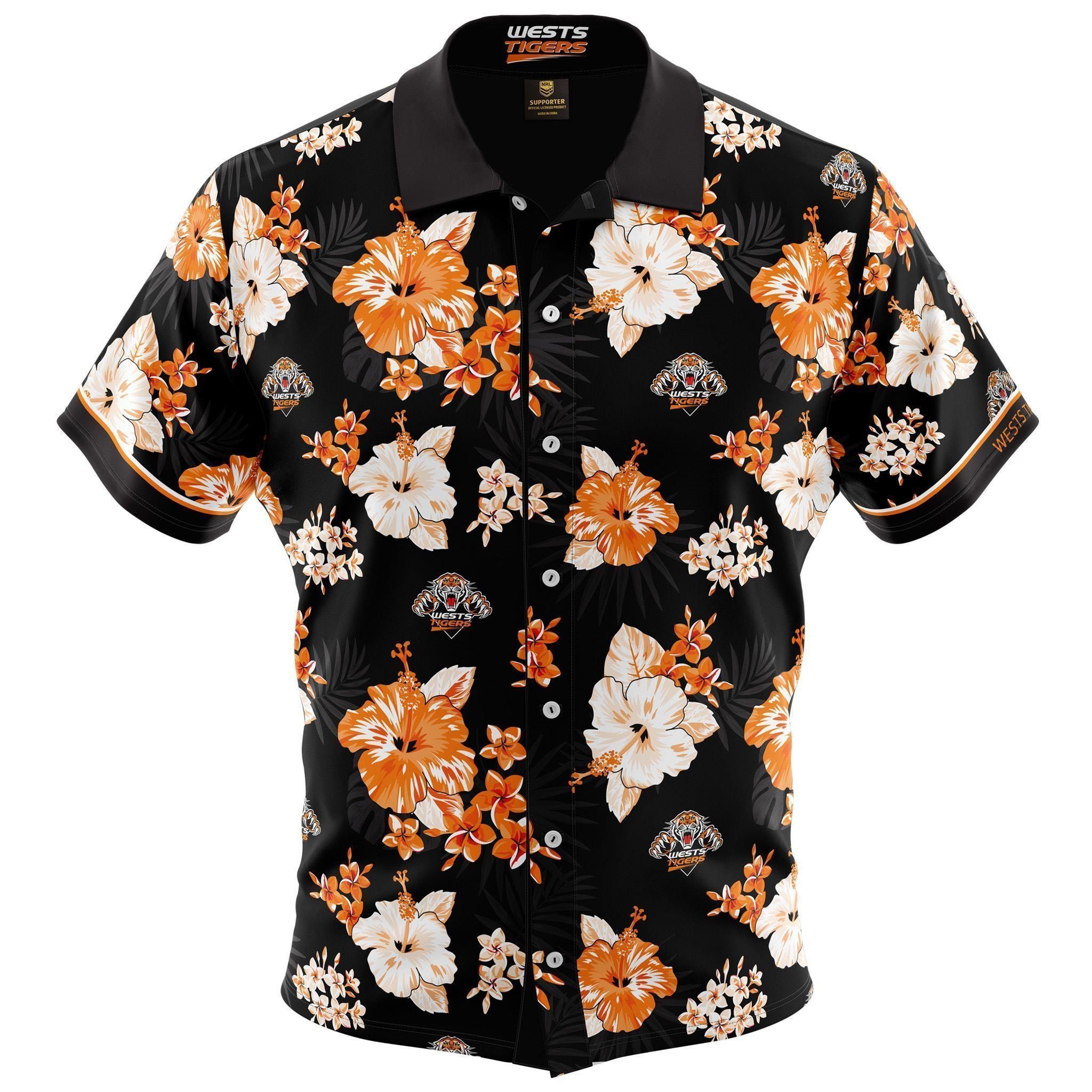 Beach Shirt Wests Tigers Hawaiian 3D T Shirt Print Full Nrl Professional Australian Football League Football Team