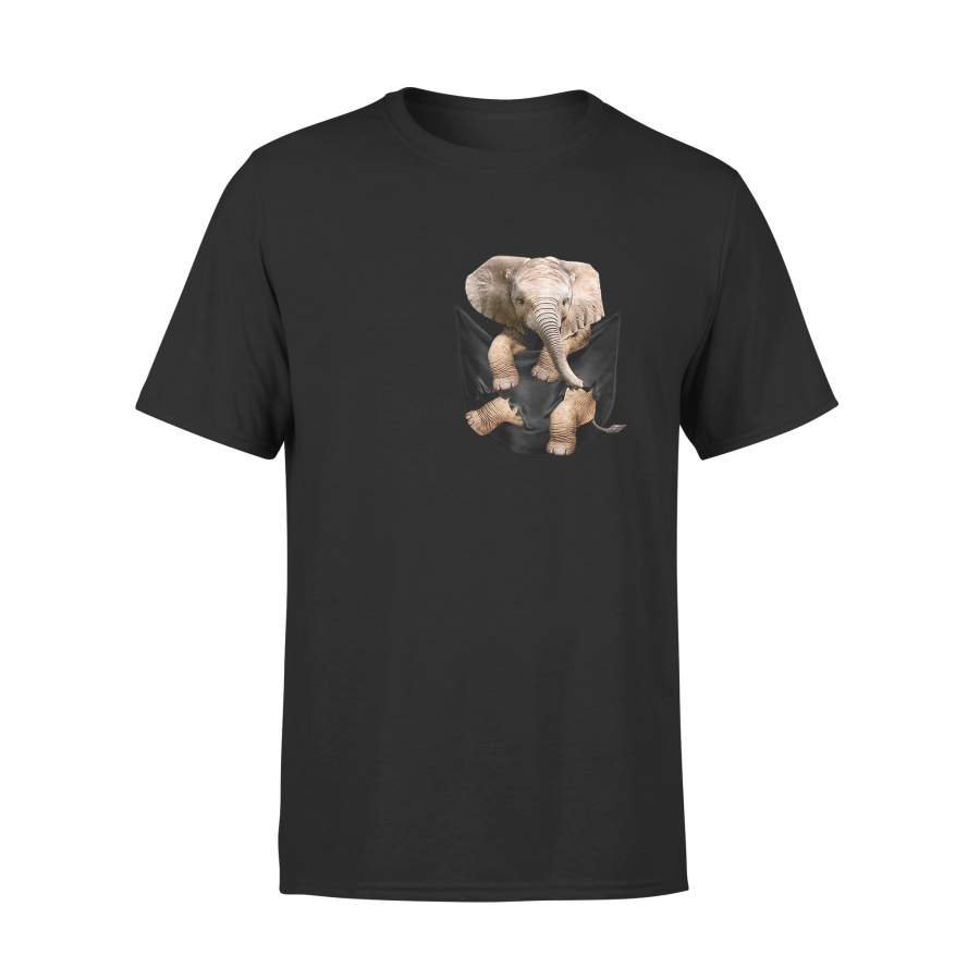 Father’s Day Black Cute Elephant Pocket Shirts – Standard Tee