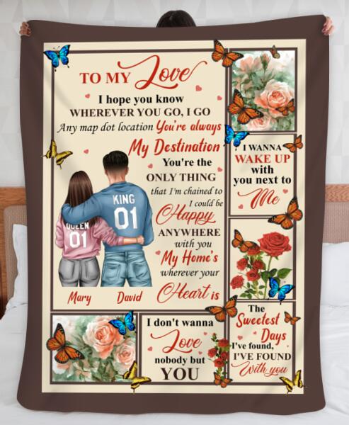 To My Love I Hope You Know Wherever You Go I Do Any Map Dot Location Personalized Blanket Family Gift Bl-00011-Tpa