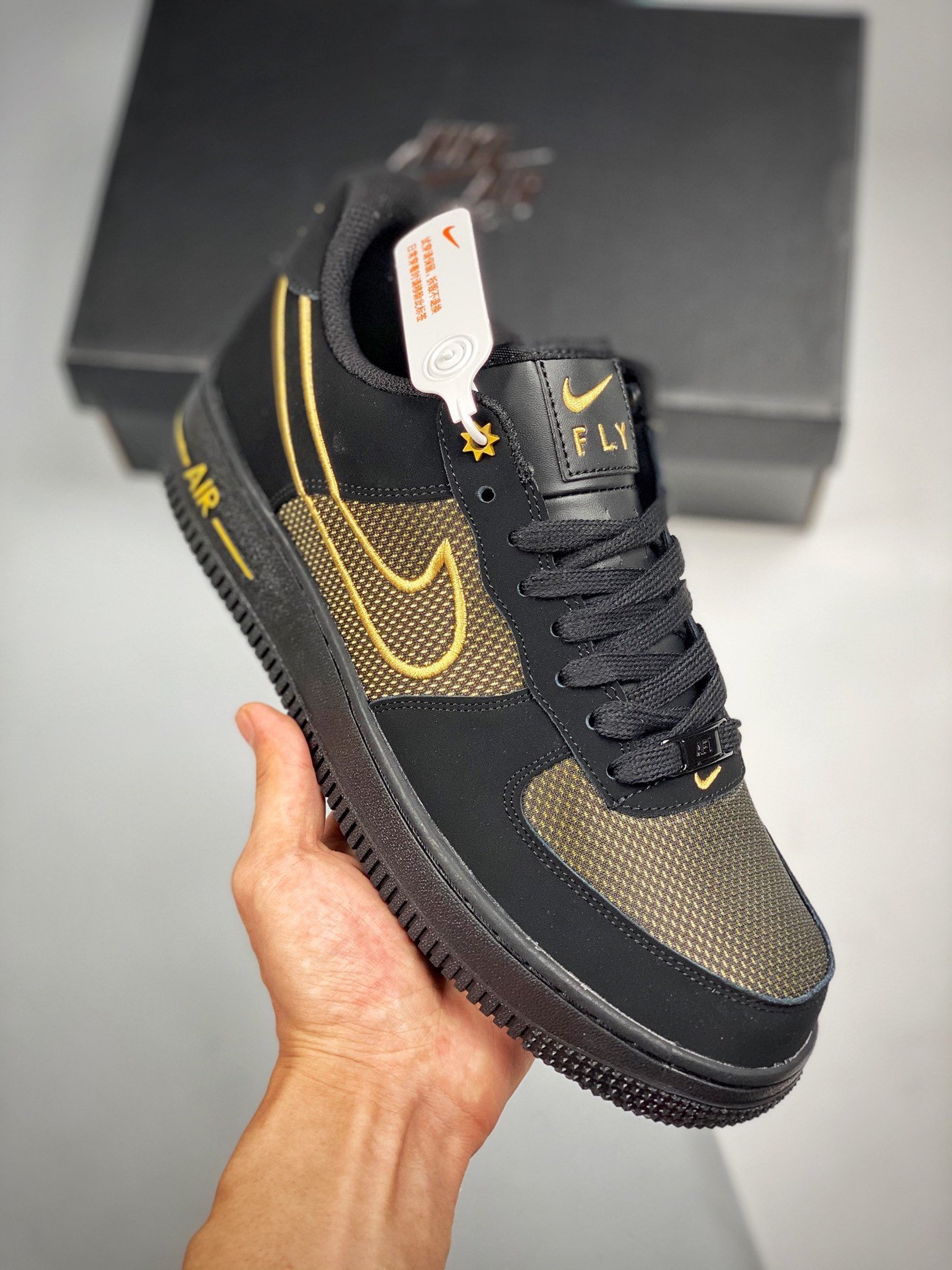 Nike Air Force 1 Low Legendary BlackGum Light BrownMetallic Gold 5340525