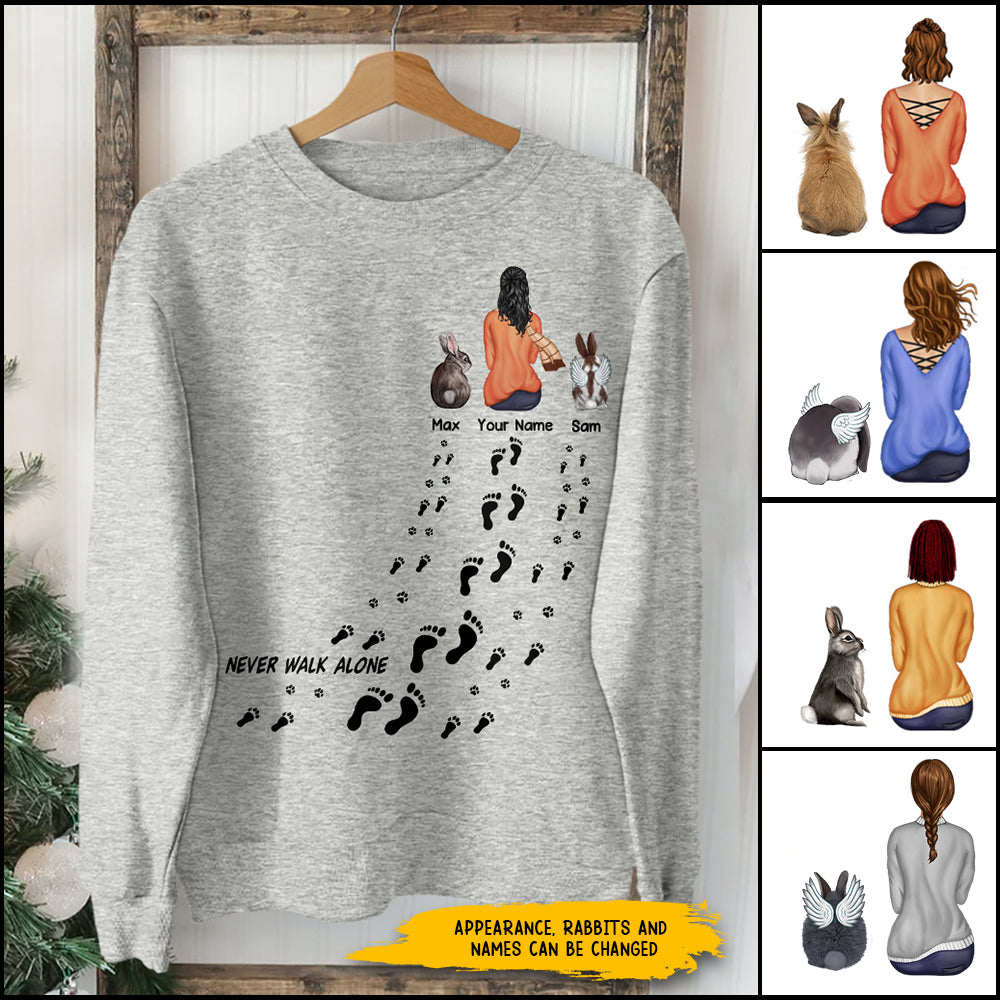 89Customized Never Walk Alone Rabbit Lovers Personalized Shirt