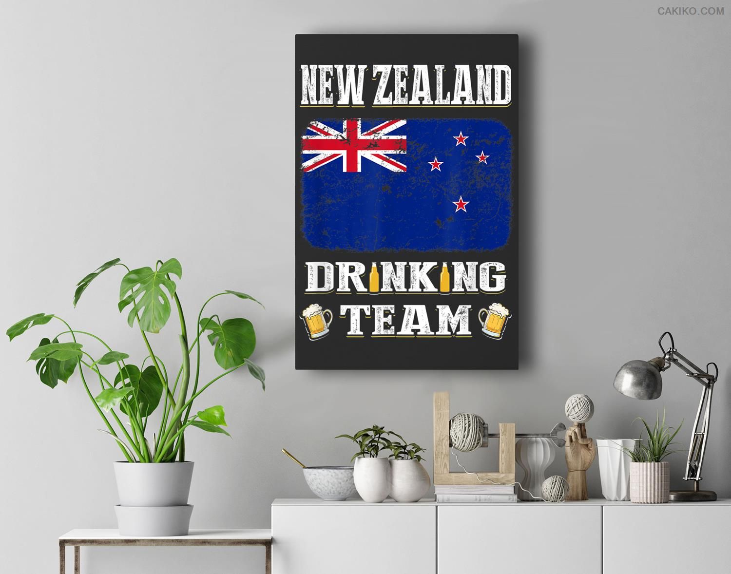 New Zealand Drinking Team Funny Beer Premium Wall Art Canvas Decor