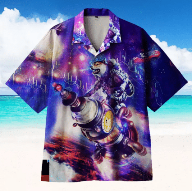 Dogecoin To The Moon For Man And Woman Print Short Sleeve Hawaii Shirt Ha33383