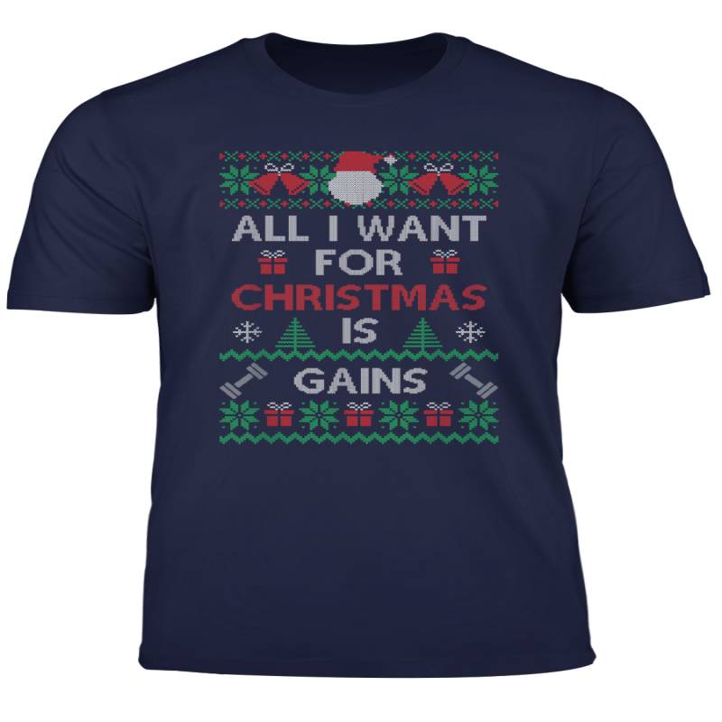 All I Want For Christmas Is Gains Ugly Christmas T Shirt