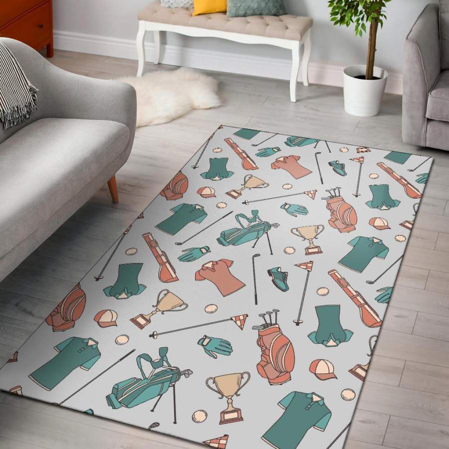 Golf Pattern Print Area Rug