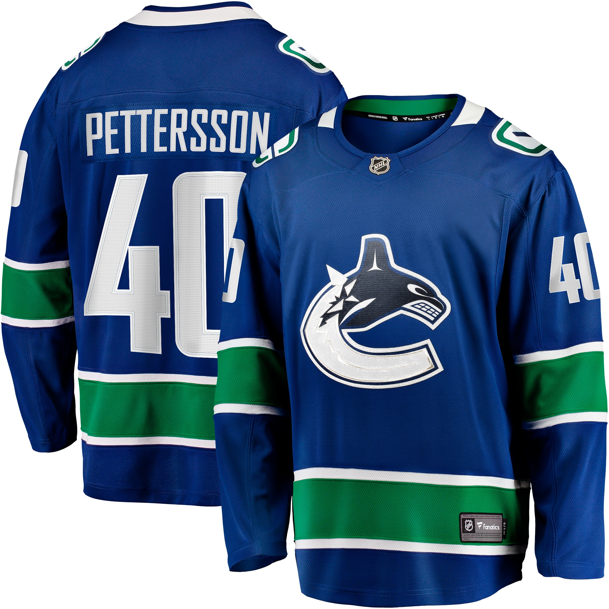 Elias Pettersson Vancouver Canucks Branded Home Breakaway Jersey – Blue