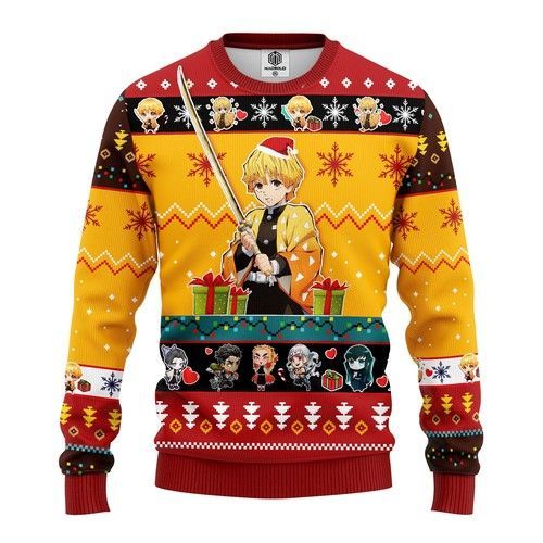 Agatsuma Zenitsu Demon Slayer Christmas Ugly Sweater T-Shirt