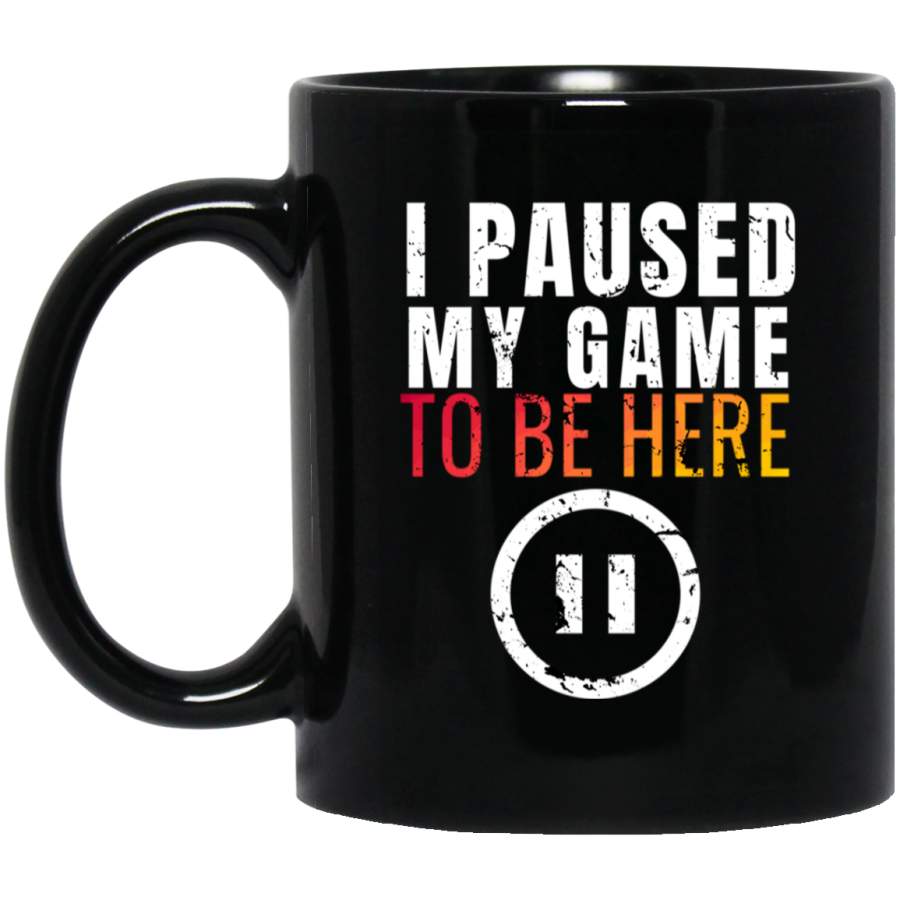 Christmas I Paused My Game to be Here Funny Sarcastic Pullover Black Mug