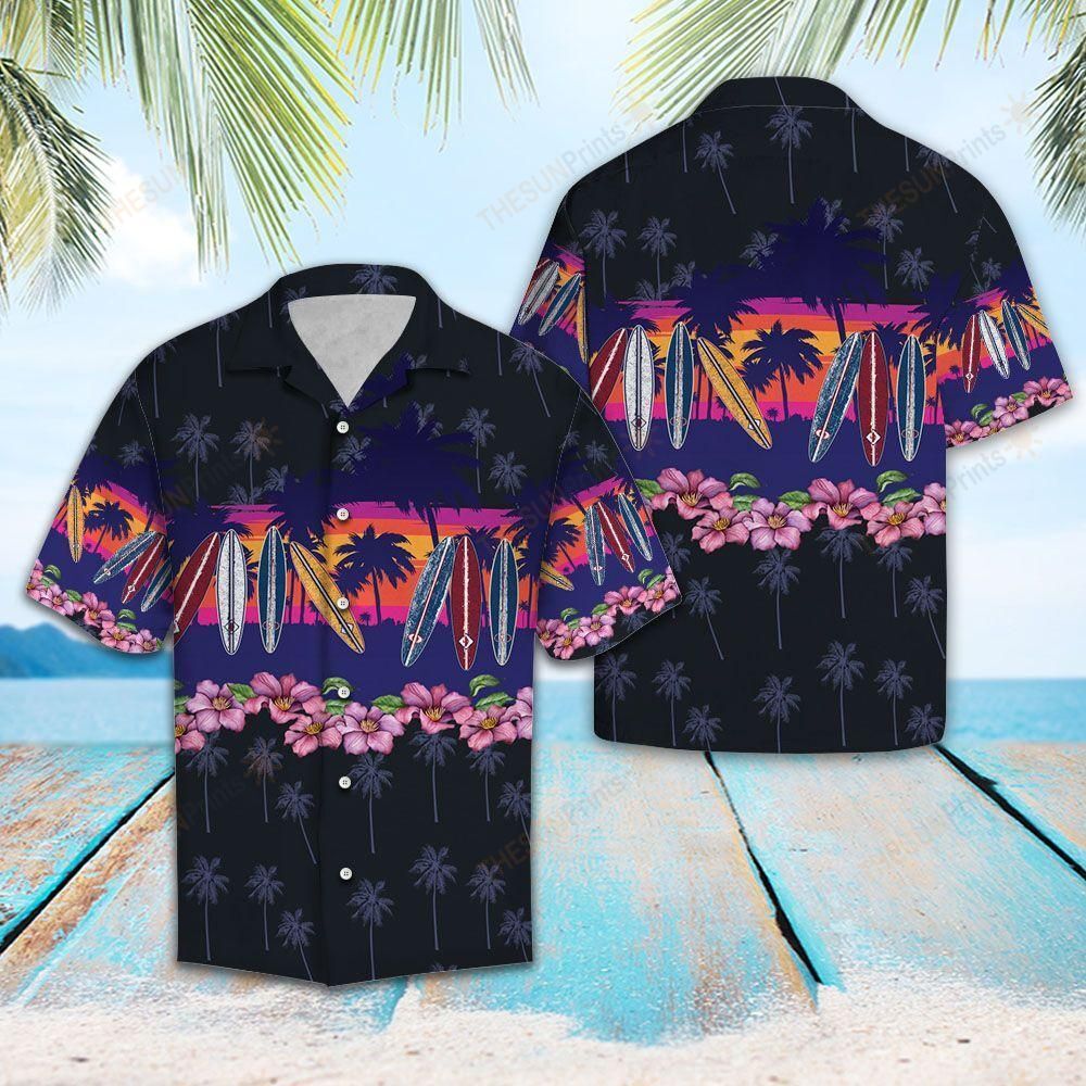 Surf Border Chest Hawaiian Shirt Ha77864