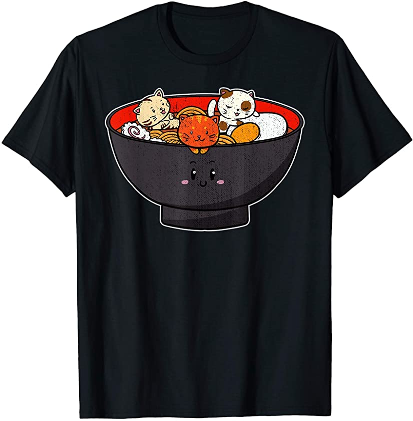 Ramen Cat Kitten Owners Japanese Noodle Lover Gift Idea T-Shirt