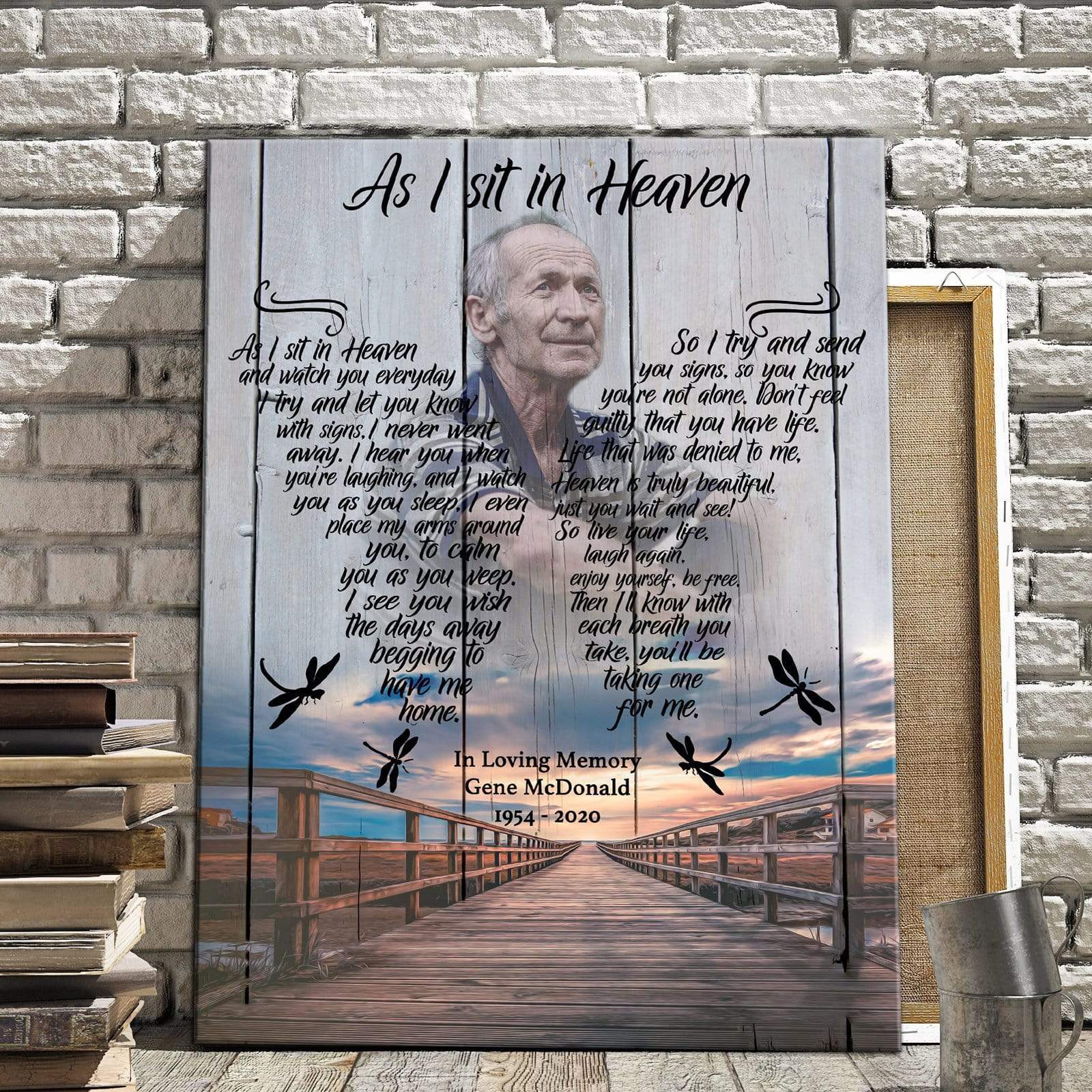 As I Sit In Heaven Outerbanks, Personalized Photo Memorial Poster Canvas, Gift For Family Gift for Remembrance Home Decor Wall Art Visual Art