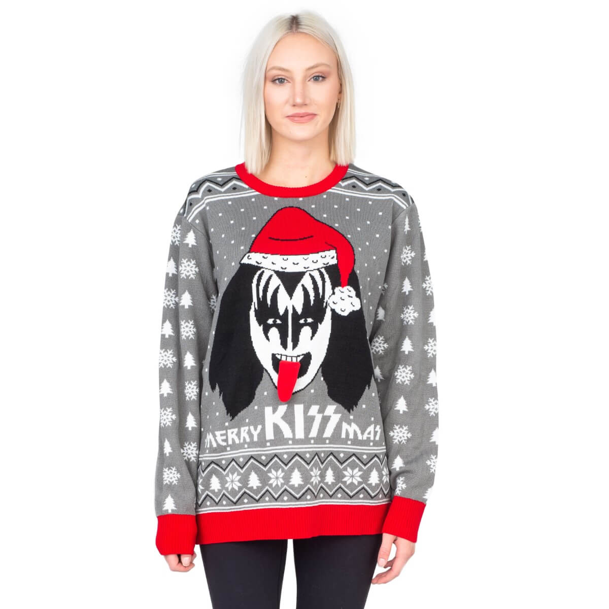 Women’S Merry Kissmas Flappy Sweater Kiss Ugly Christmas Sweater