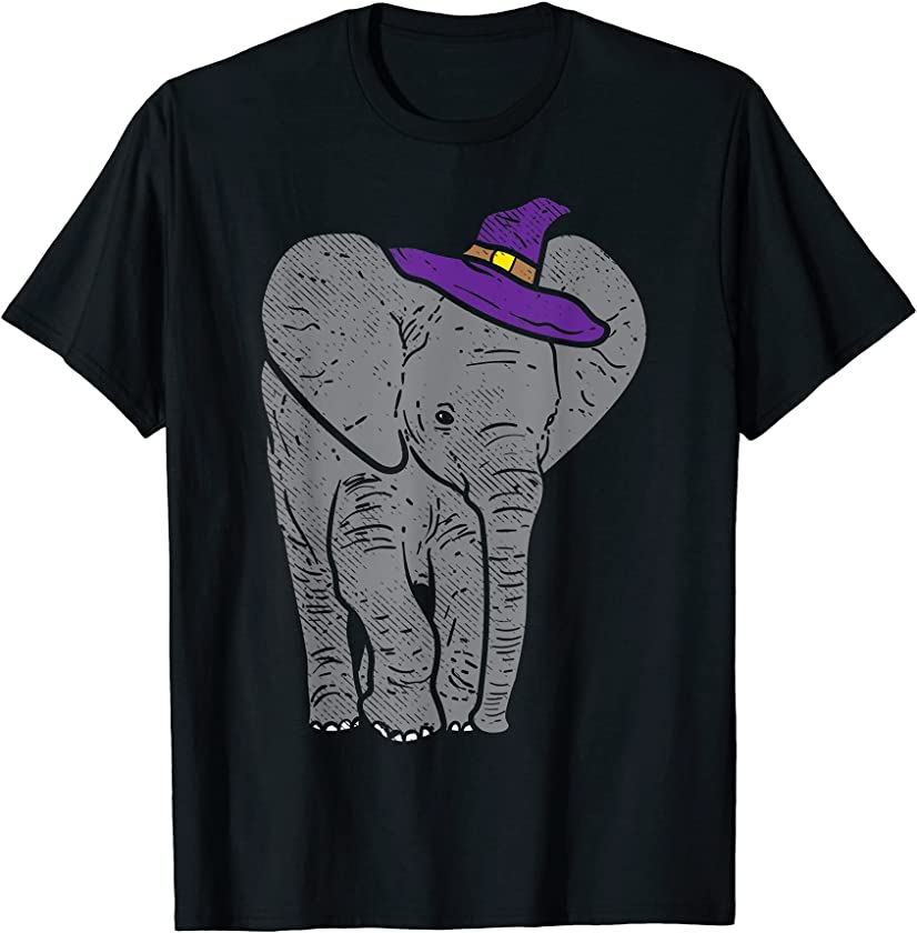 Elephant Witch Hat Animal Halloween 2021 Men Women Kids Gift T-Shirt