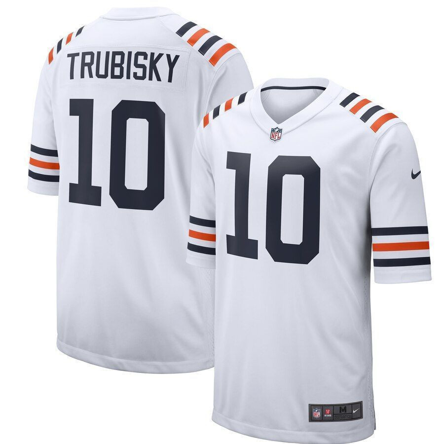 Mitchell Trubisky Chicago Bears 2021 Alternate Classic Game White 3D Jersey