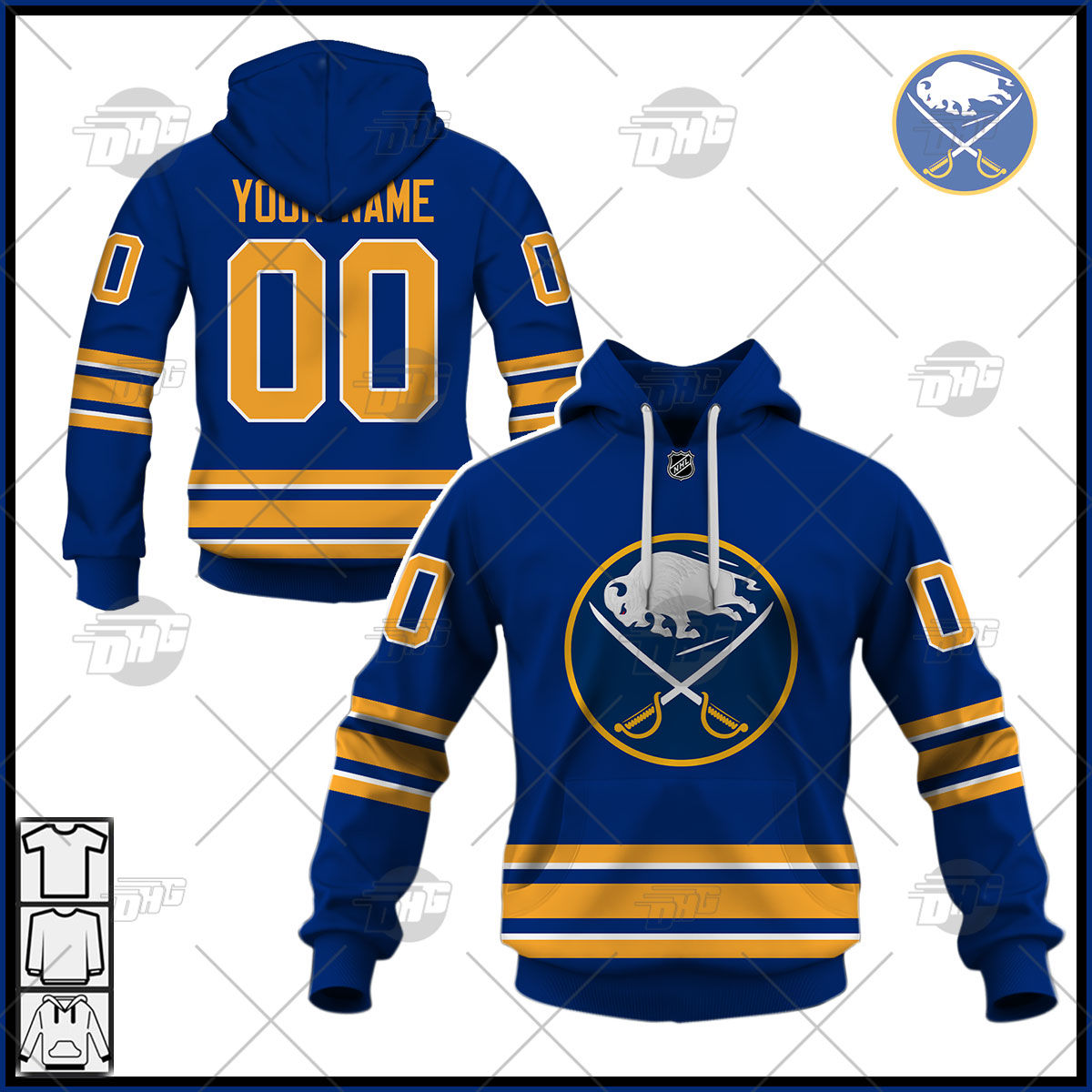 Personalized Mens Buffalo Sabres 2022 Royal Home Pro Jersey Personalize Hoodie