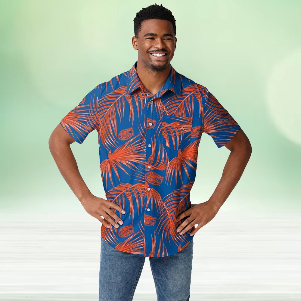 Florida Gators Themed Hawaiian Button Up Shirt