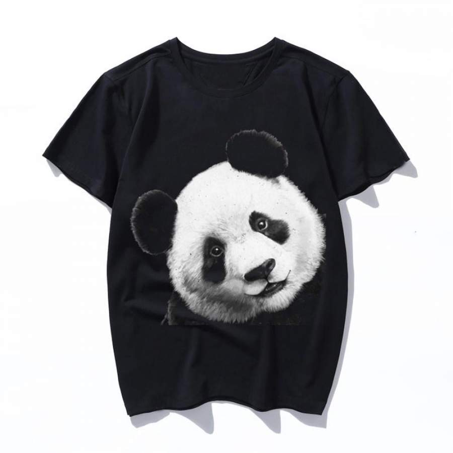 peekaboo panda T Shirt Women T-Shirt Casual Fun Tee Shirt Men Plus size Printed Cotton Short Sleeve Shirt