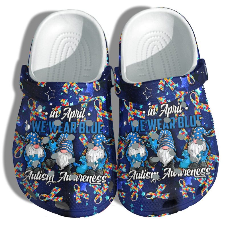 April Gnomes Autism Awareness clogs Shoes Gifts For Birthday Christmas