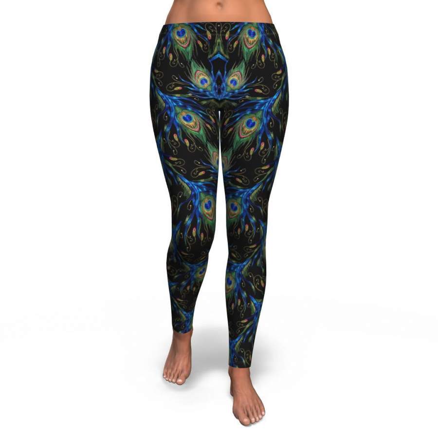 Feather Peacock Pattern Print Pattern Women Leggings