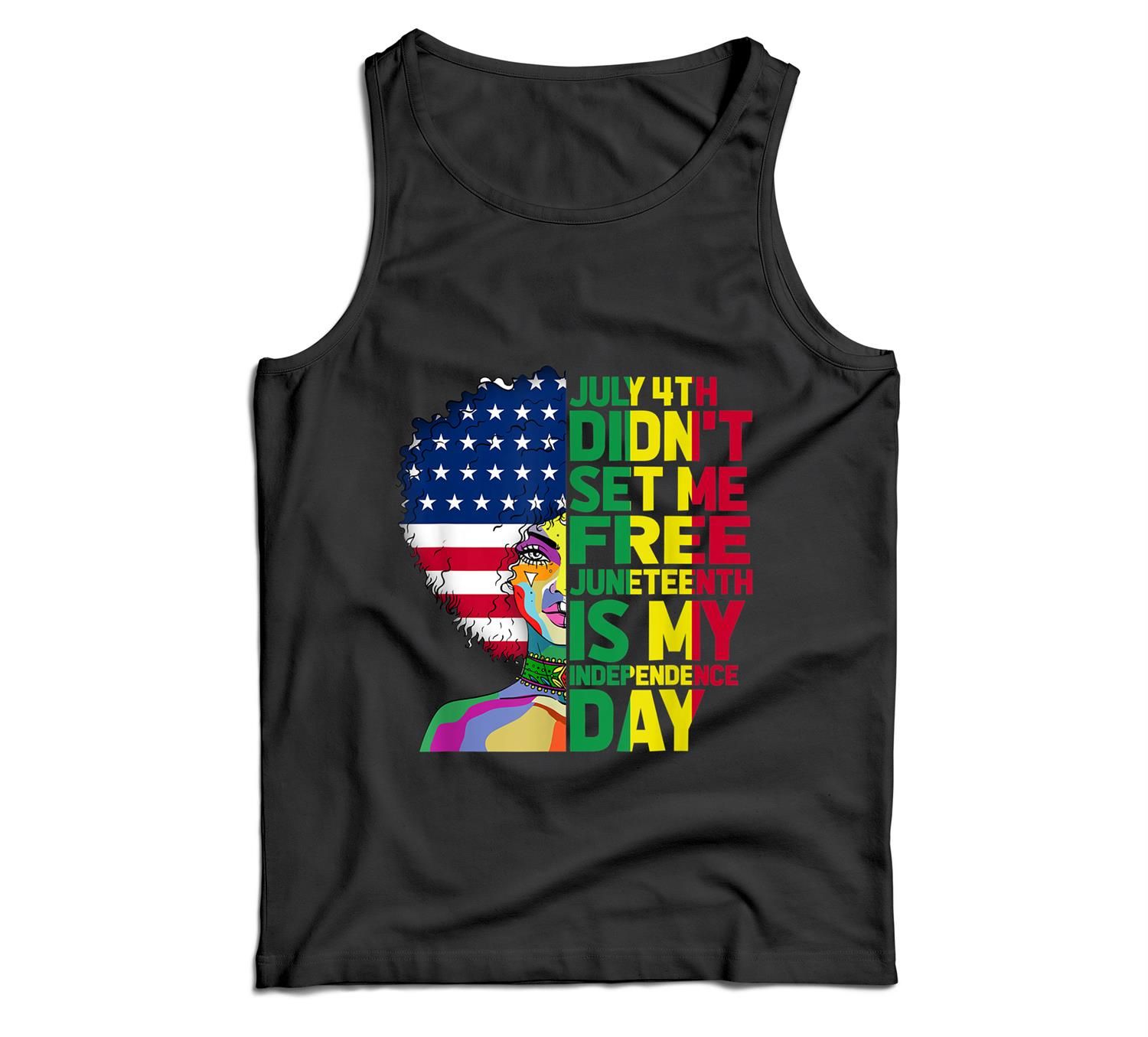 Juneteenth Dashiki American Flag Black Women Independence Men Tank Top