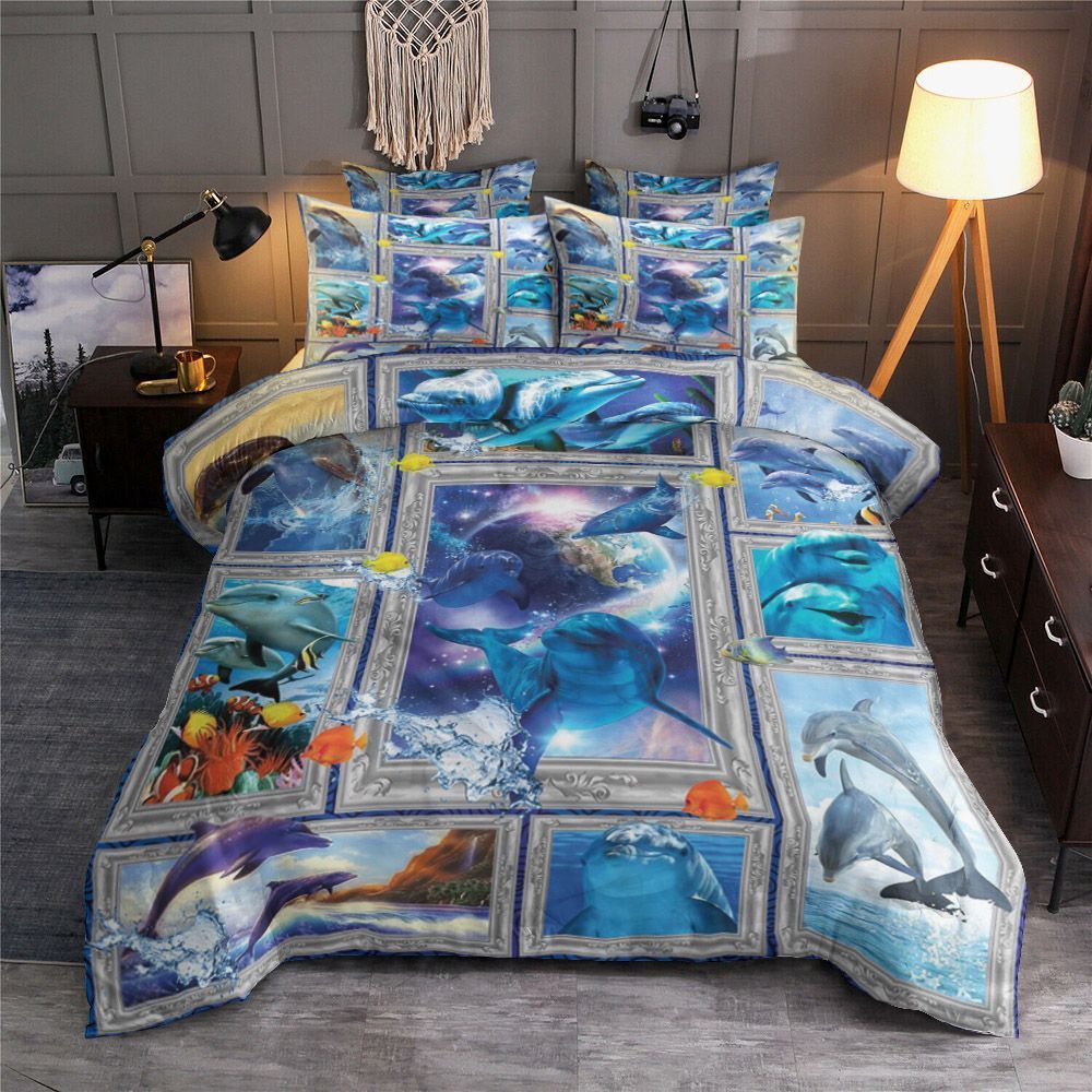 Dolphin Water Splash Frame Bedding Set All Over Prints