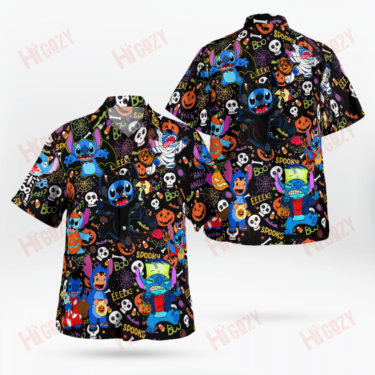 It’S Time For Trick Or Treat Stitch Hawaiian Shirt, Halloween Button Up Shirt, Halloween Hawaiian Shirt