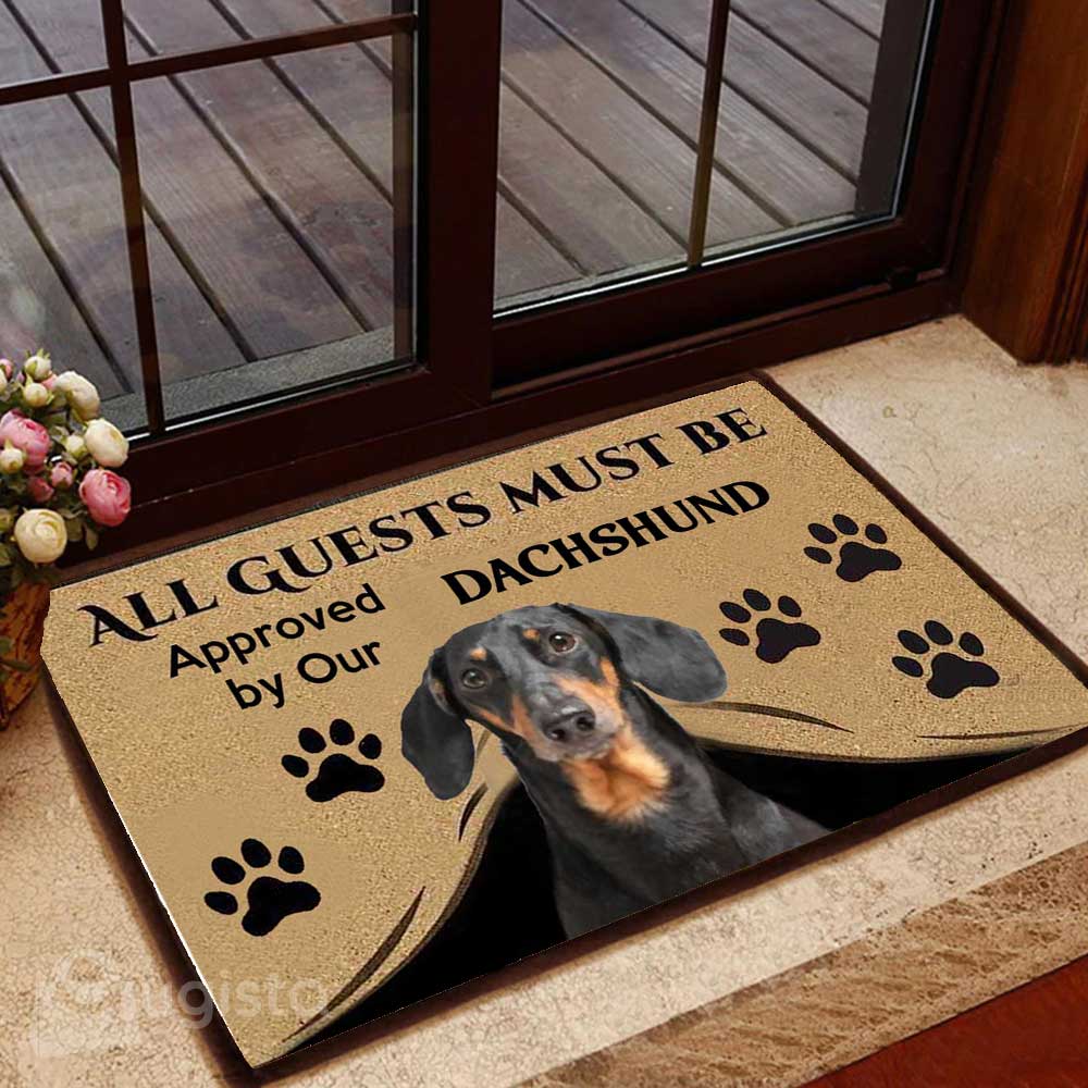 All Guests Must Be Approved By Our Dachshund 03 All Over Printing Doormat Pre2287