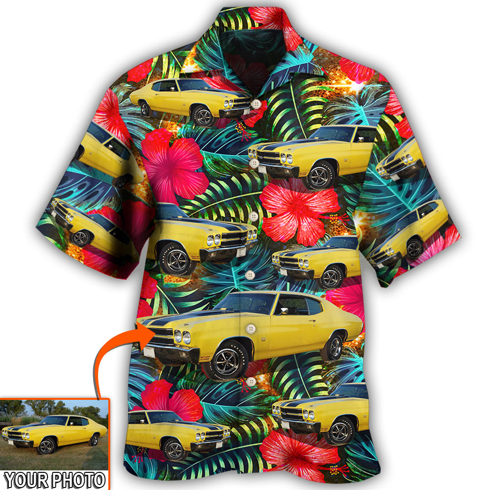 Car Chevelle Cool Tropical Flower Custom Photo Hawaii Shirt Ha104267