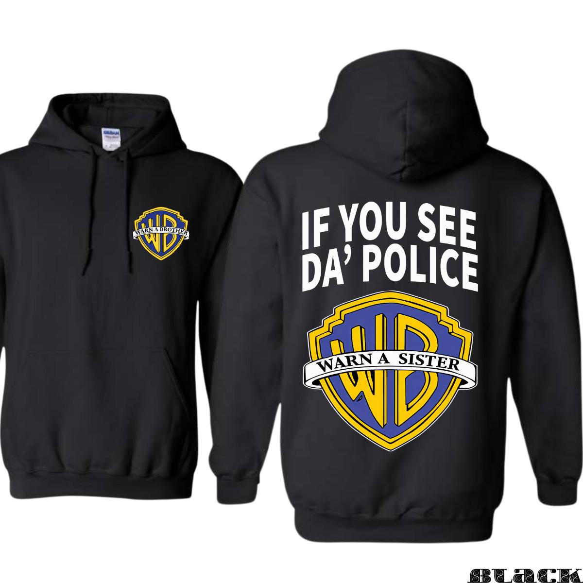 “Warn A Sister” Hoodie – Playful Pop Culture Twist on Iconic Logo Womenswear Sweaters Sweatshirt Tops