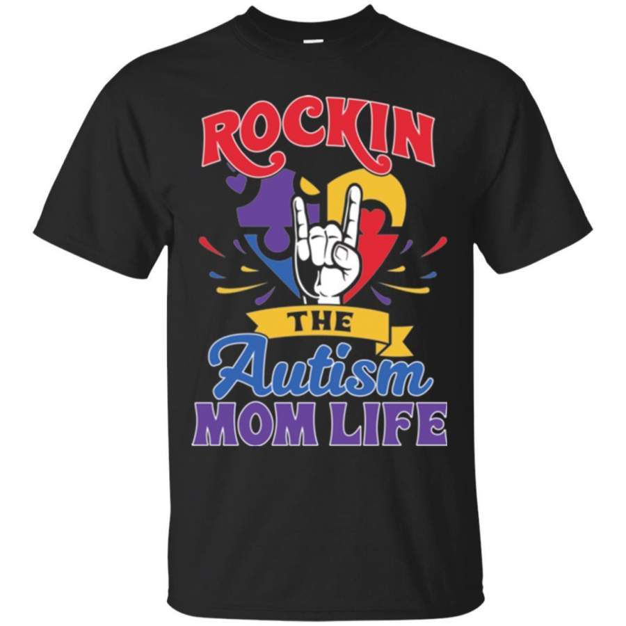 mother’s day t-shirt 2018 Rockin The Autism Mom Life Awareness Day Gift Tee Shirts